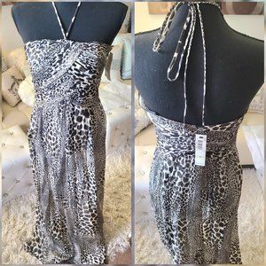 RARE Laundry By Shelli Segal Silk Animal Print Long Maxi Dress Sz 4